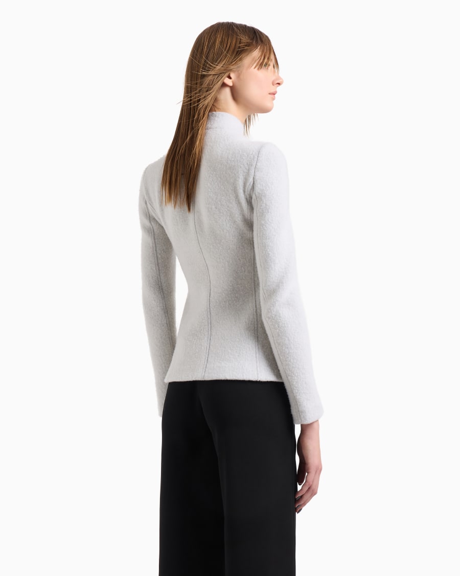 The world of armani GIACCA CON ZIP IN COTONE LANA E CASHMERE DOUBLE Vendite Flash
