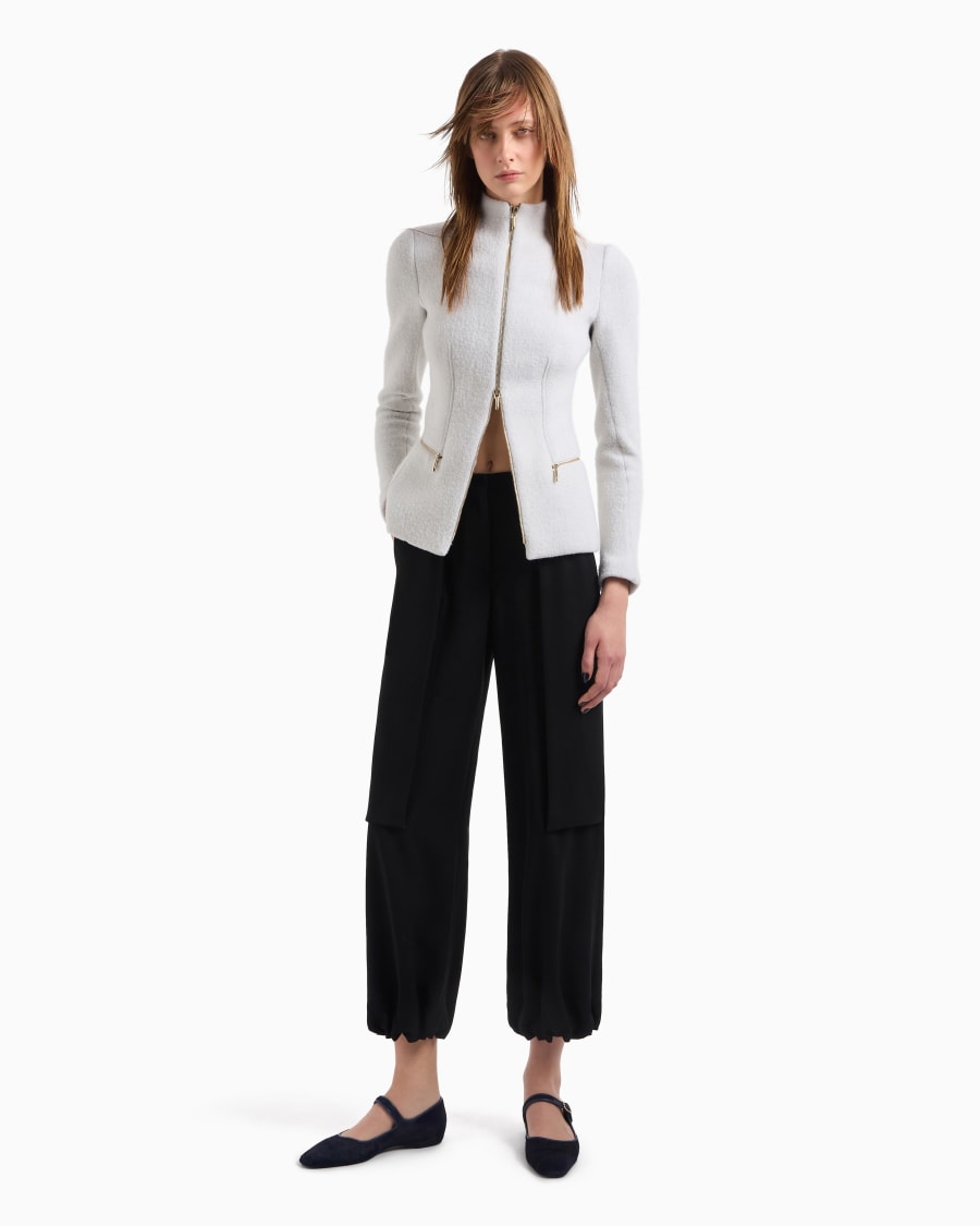 The world of armani GIACCA CON ZIP IN COTONE LANA E CASHMERE DOUBLE Vendite Flash