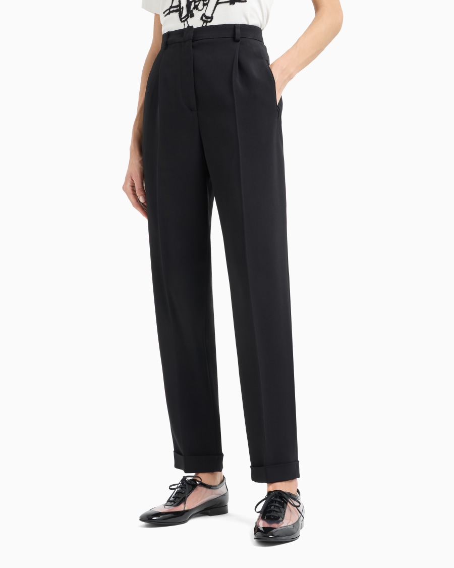 The world of armani PANTALONI DRITTI A UNA PINCE IN CADY DI VISCOSA Negozio
