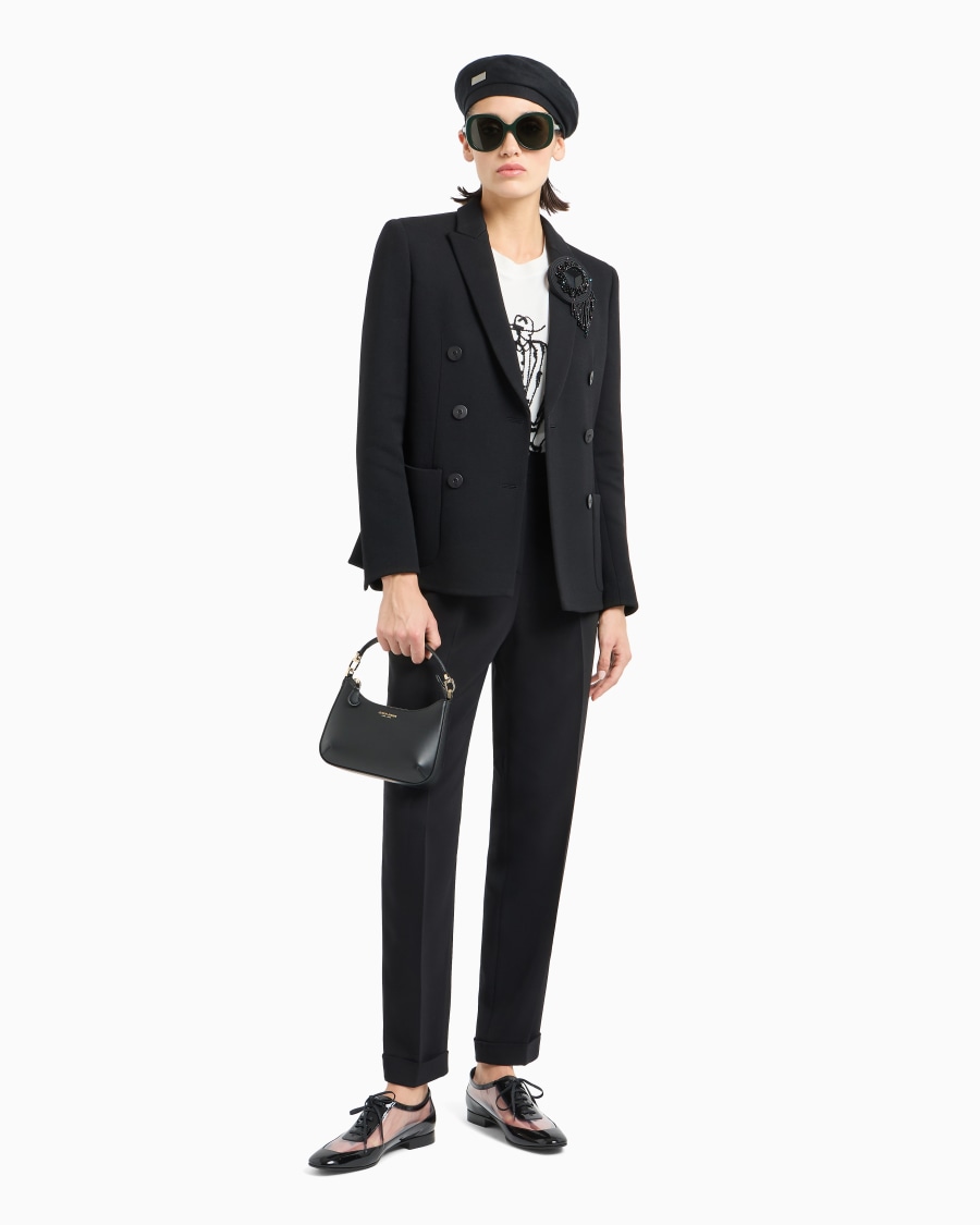 The world of armani PANTALONI DRITTI A UNA PINCE IN CADY DI VISCOSA Negozio