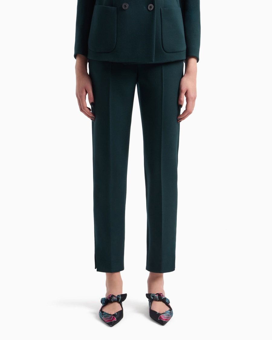 The world of armani PANTALONI DRITTI IN LANA VERGINE STRETCH In Saldo
