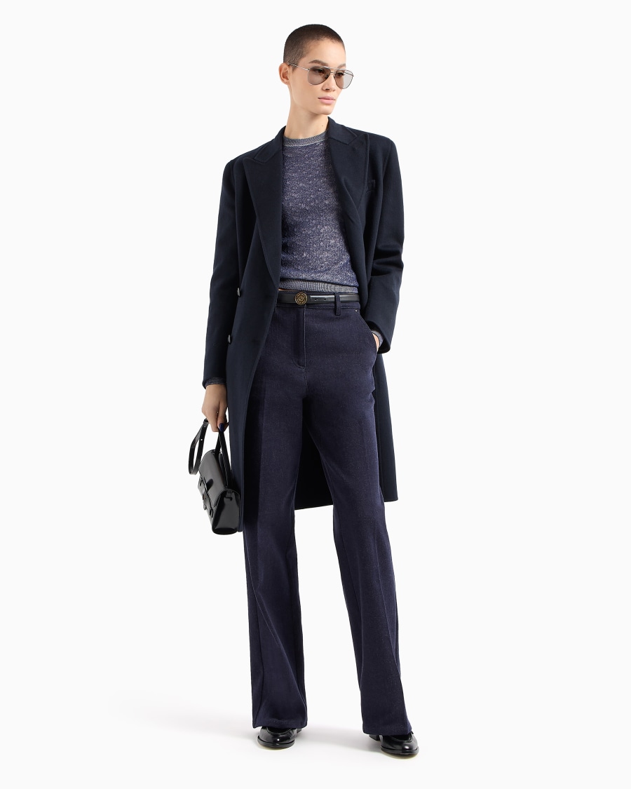 The world of armani DENIM COLLECTION MAGLIA GIROCOLLO IN MISTO VISCOSA GOFFRATA Negozi Online