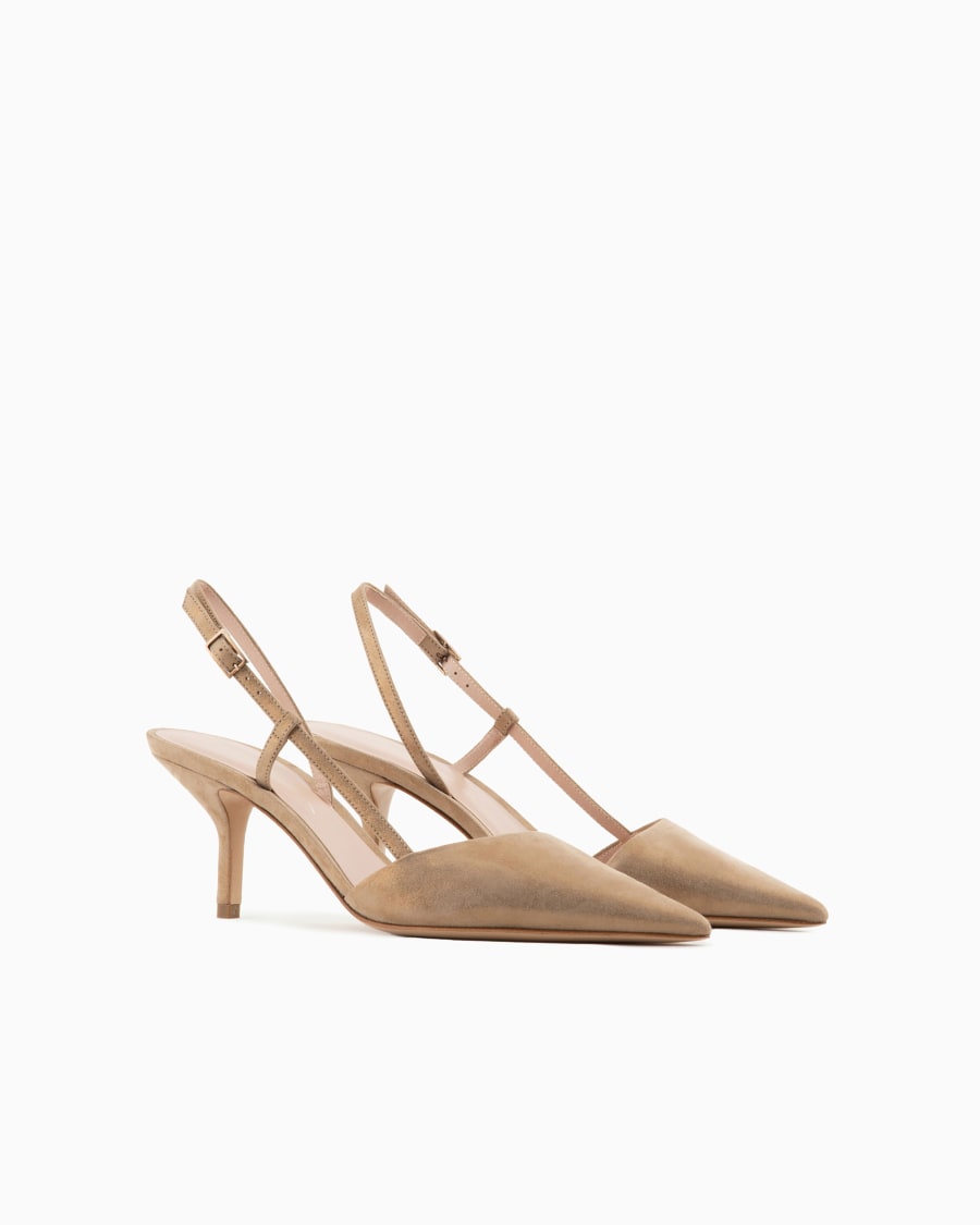 The world of armani SLINGBACK IN PELLE SCAMOSCIATA LAMINATA Promozione Limitata