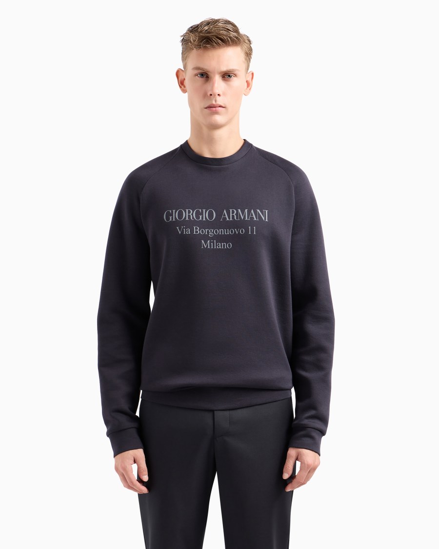 The world of armani FELPA BORGONUOVO 11 IN DOPPIO JERSEY DI COTONE Novità