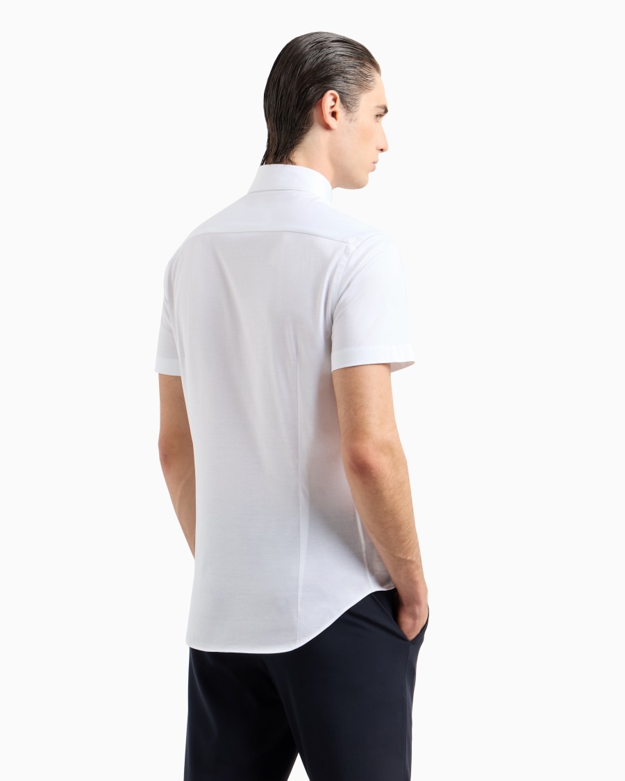 The world of armani CAMICIA A MANICHE CORTE IN JERSEY DI COTONE Presa