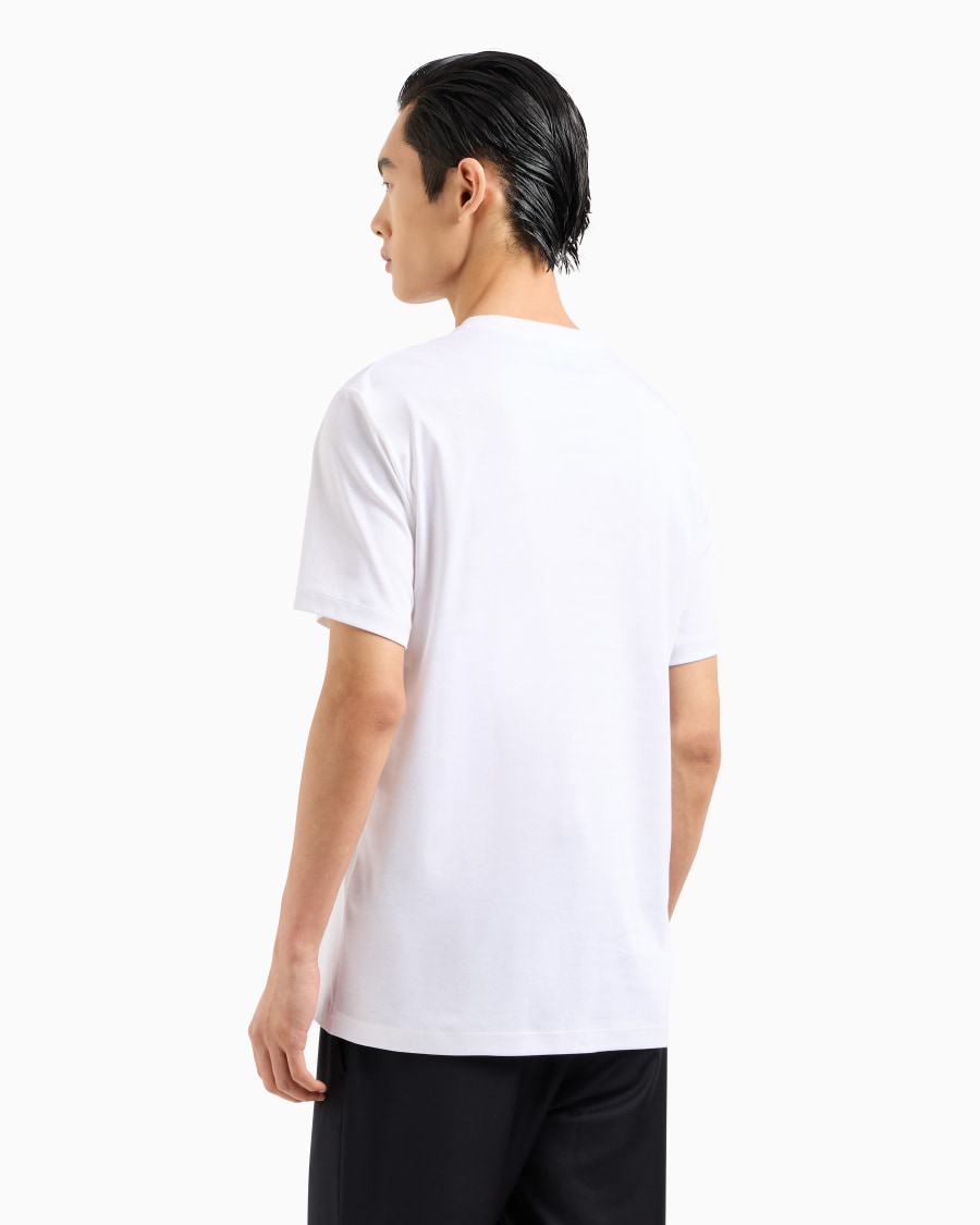 The world of armani T-SHIRT IN INTERLOCK DI COTONE CON LOGO RICAMATO Economico