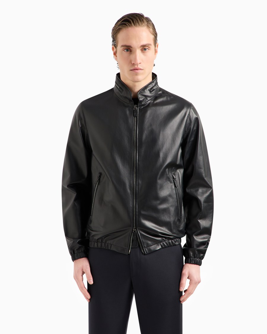 The world of armani BLOUSON IN NAPPA CON ZIP Vendite Flash