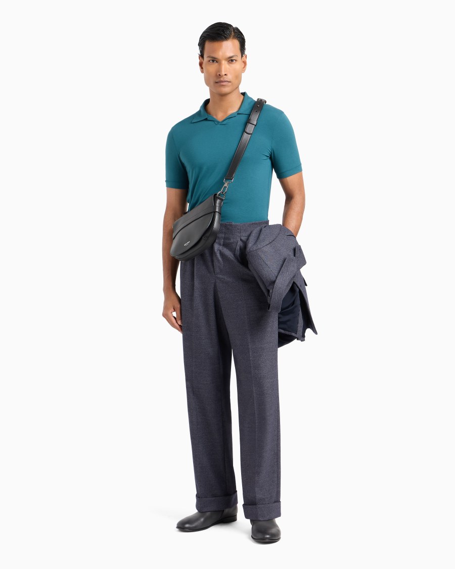 The world of armani POLO A MANICHE CORTE IN JERSEY DI VISCOSA STRETCH 2025