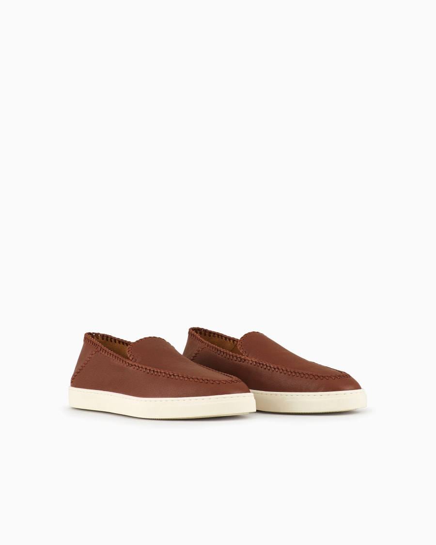 The world of armani GALLERIA 3 SLIP-ON IN NAPPA Nuovo