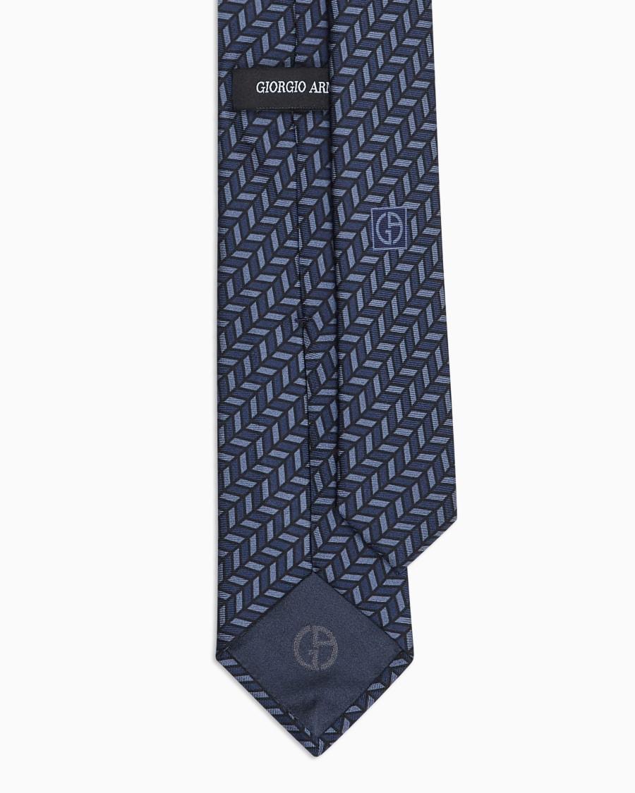 The world of armani CRAVATTA IN SETA STAMPA CHEVRON ASV Spedizione Gratuita