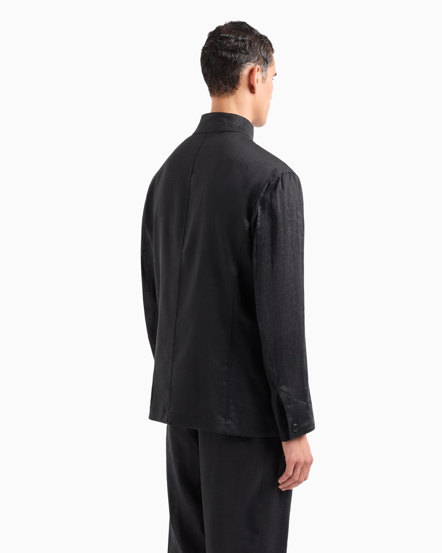 The world of armani GIACCA MONOPETTO IN TELA DI LINO Pezzi Unici