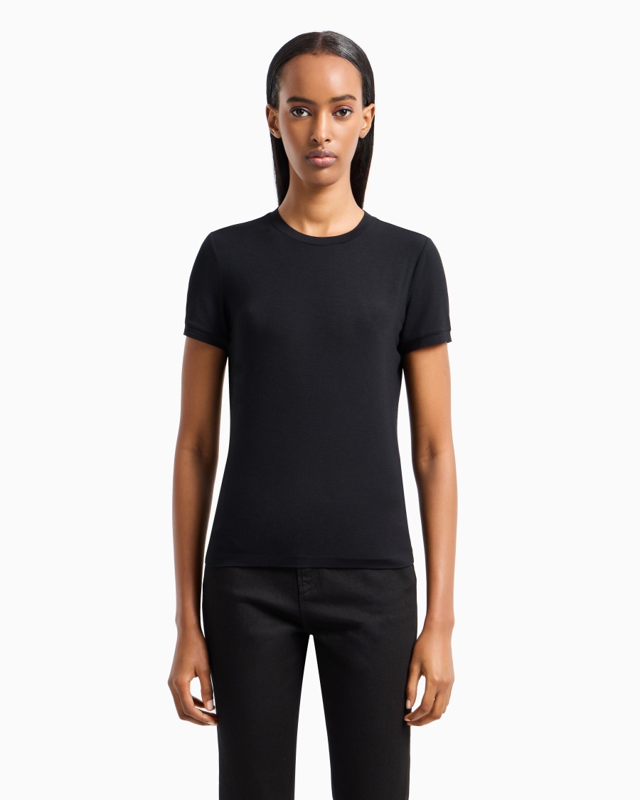 The world of armani T-SHIRT IN JERSEY DI VISCOSA STRETCH Acquista Ora