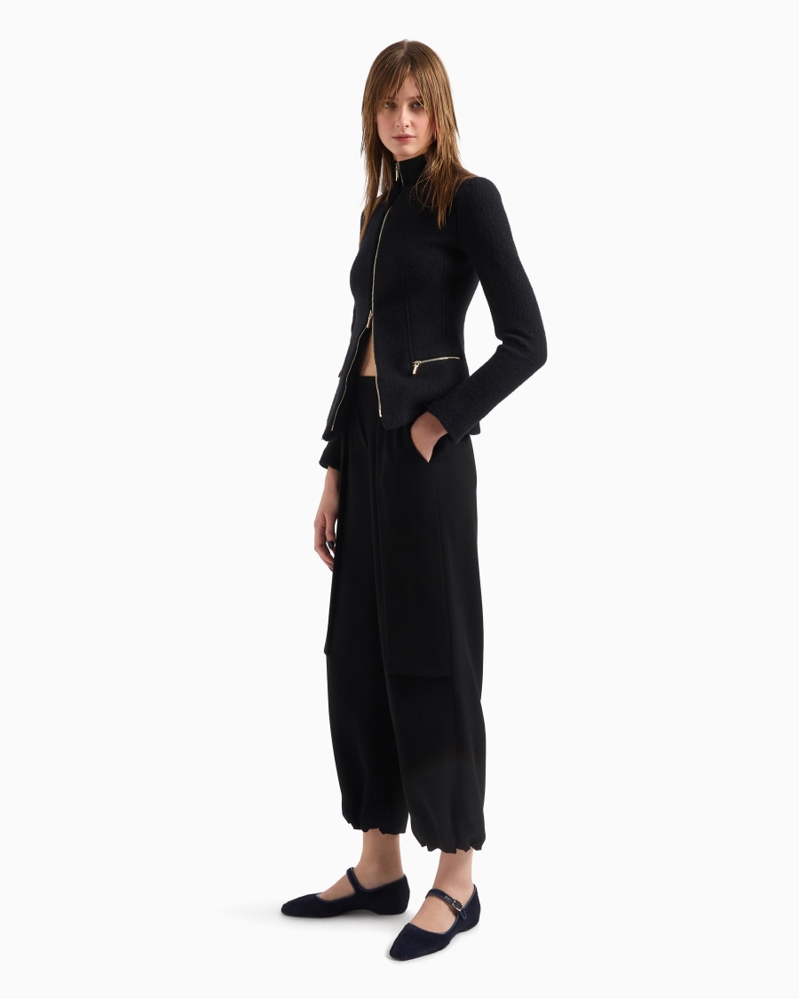 The world of armani GIACCA CON ZIP IN COTONE LANA E CASHMERE DOUBLE Promozione Limitata