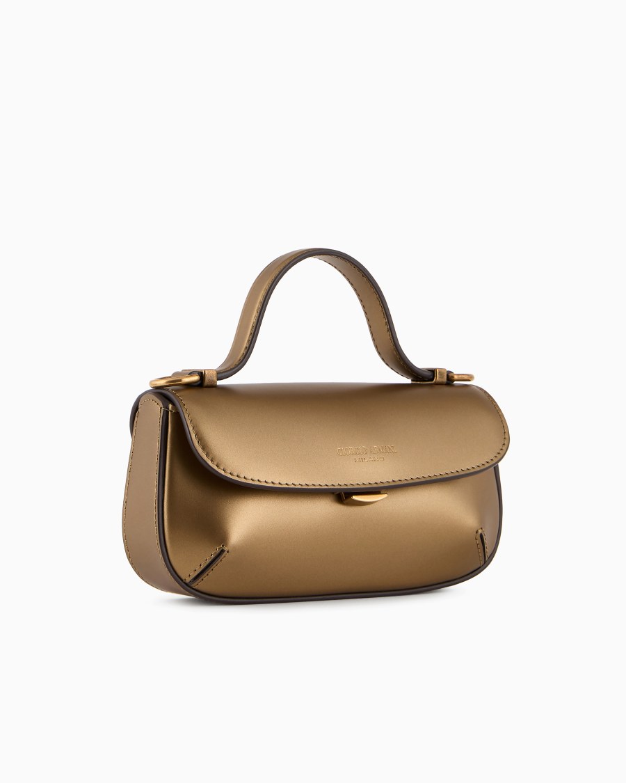 The world of armani MINI BORSA A MANO LA PRIMA IN PELLE LAMINATA Fino al 60% di sconto