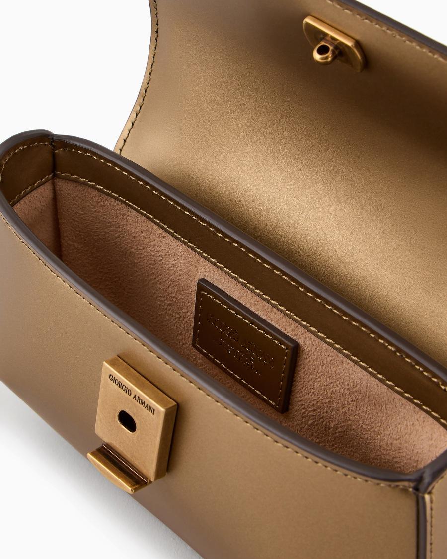 The world of armani MINI BORSA A MANO LA PRIMA IN PELLE LAMINATA Fino al 60% di sconto