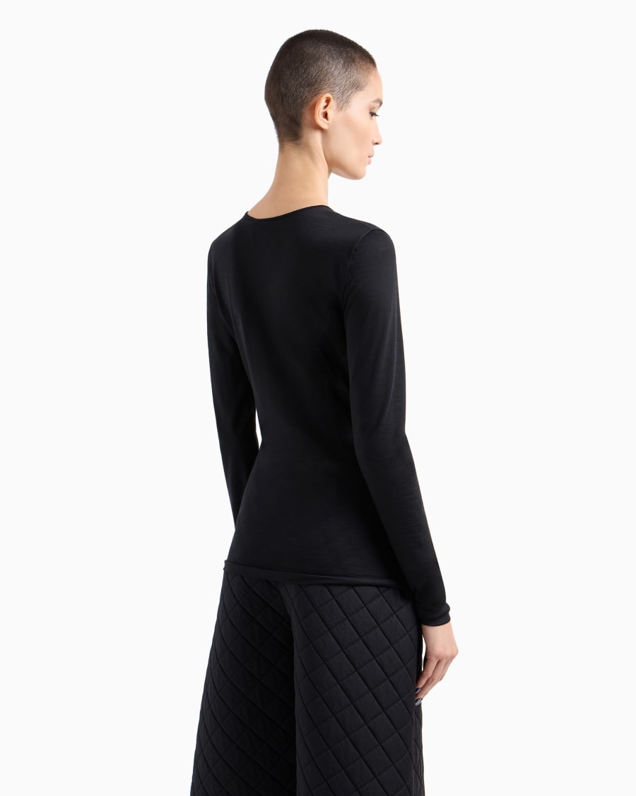 The world of armani MAGLIA A MANICHE LUNGHE IN JERSEY DI LANA Online