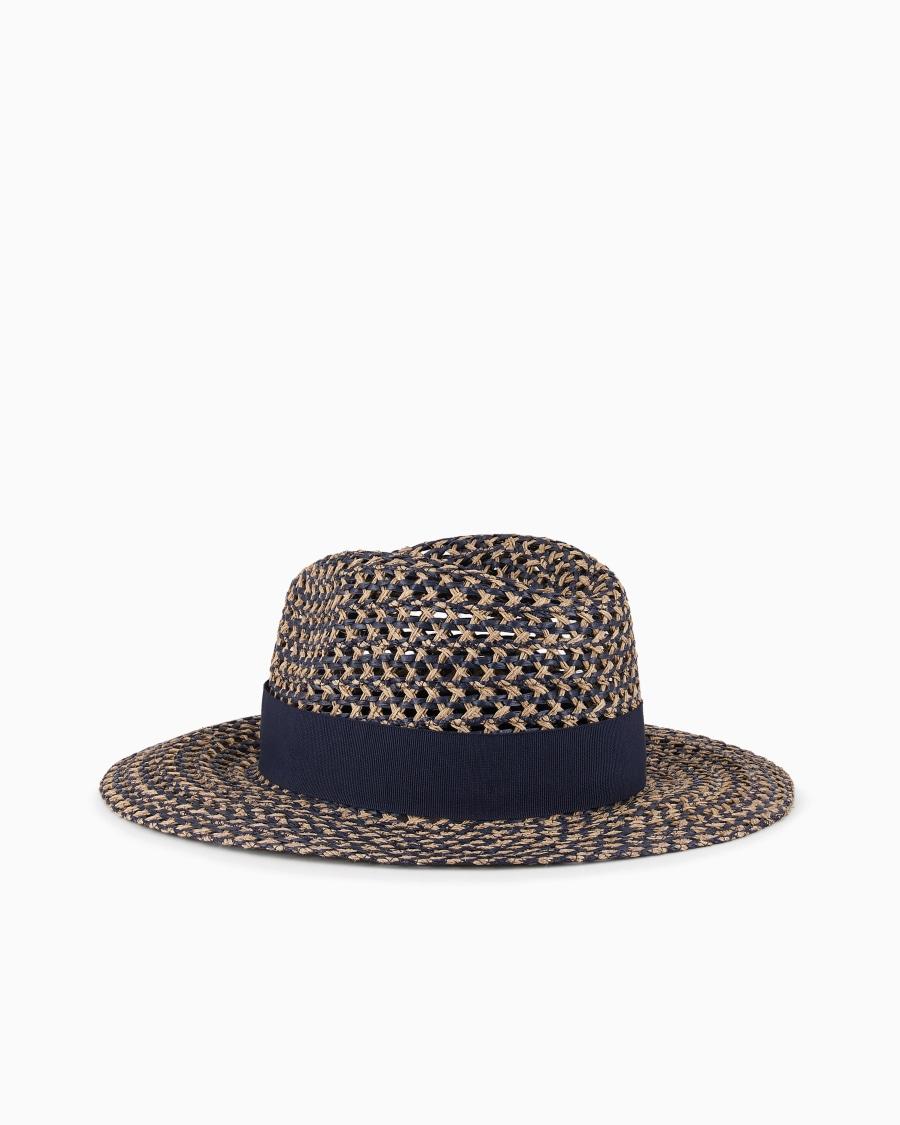 The world of armani CAPPELLO INTRECCIATO CON NASTRO Outlet
