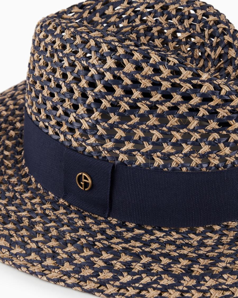 The world of armani CAPPELLO INTRECCIATO CON NASTRO Outlet