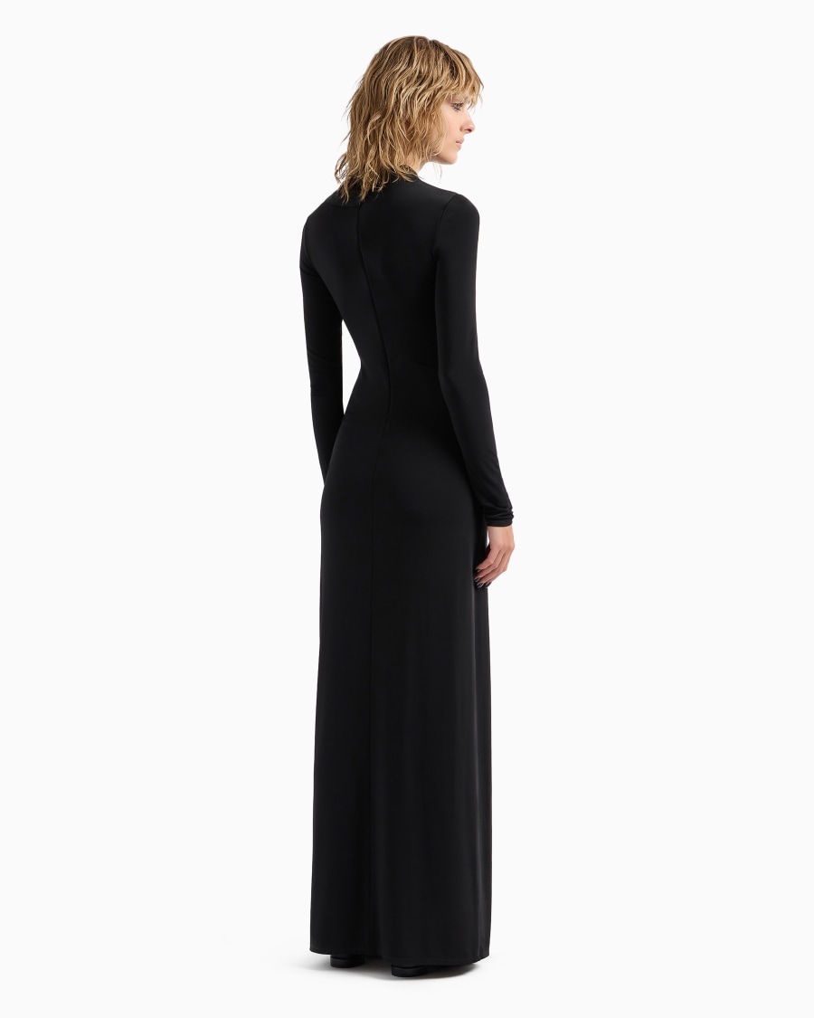 The world of armani ABITO LUNGO IN JERSEY DI VISCOSA STRETCH CON STRASS ASV Vendita Calda