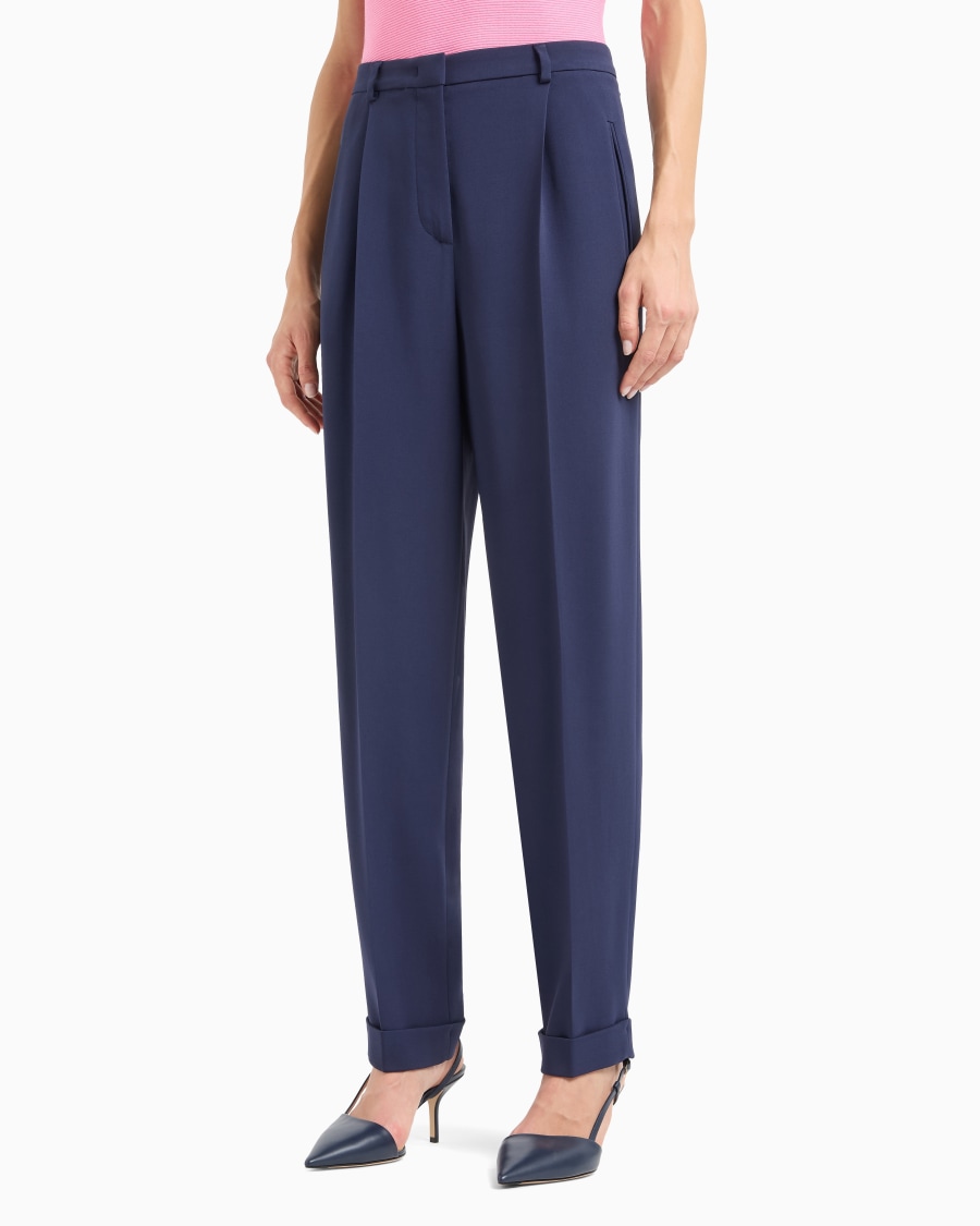 The world of armani PANTALONI DRITTI A UNA PINCE IN CADY DI VISCOSA Negozio