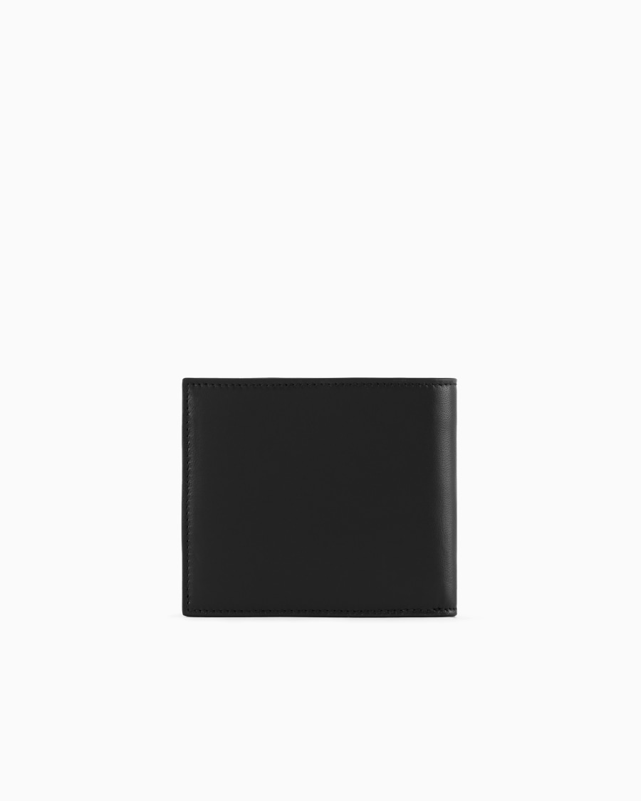 The world of armani PORTAFOGLIO BIFOLD IN NAPPA CON LOGO RICAMATO Qualità