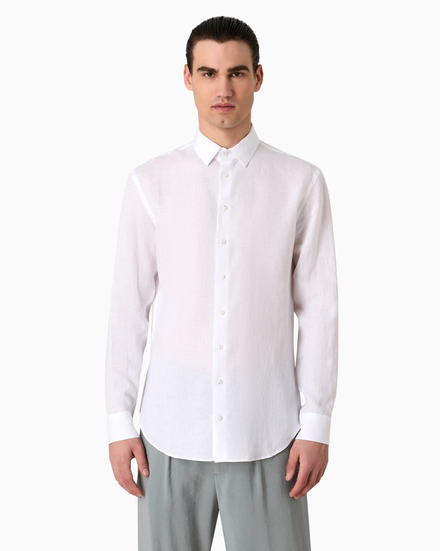 The world of armani CAMICIA REGULAR FIT IN LINO Promozione