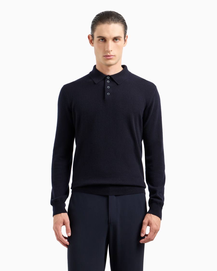 The world of armani POLO A MANICHE LUNGHE IN CASHMERE Soddisfazione Garantita