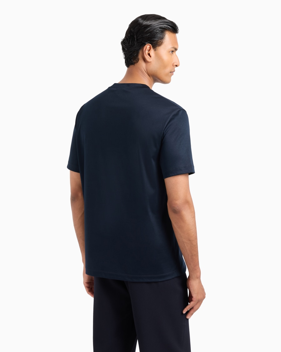 The world of armani T-SHIRT GIROCOLLO IN INTERLOCK DI COTONE Negozi Online