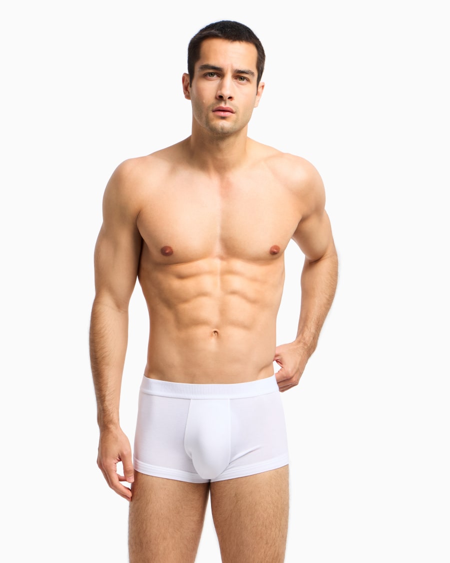 The world of armani BOXER IN JERSEY STRETCH CON BANDA LOGATA Consegna Veloce