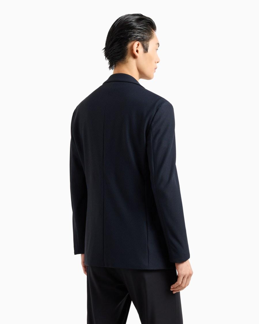 The world of armani GIACCA MONOPETTO IN GAUFRÉ TECNICO Fino Al -60%
