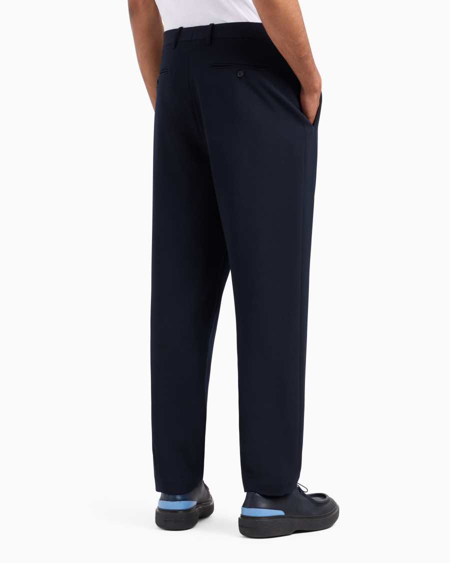 The world of armani PANTALONI A UNA PINCE IN LANA VERGINE STRETCH Affare Del Giorno