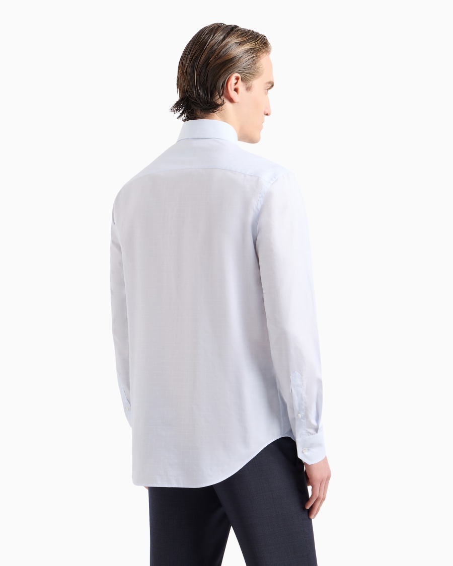 The world of armani CAMICIA REGULAR FIT IN COTONE MICROARMATURATO Convenienza