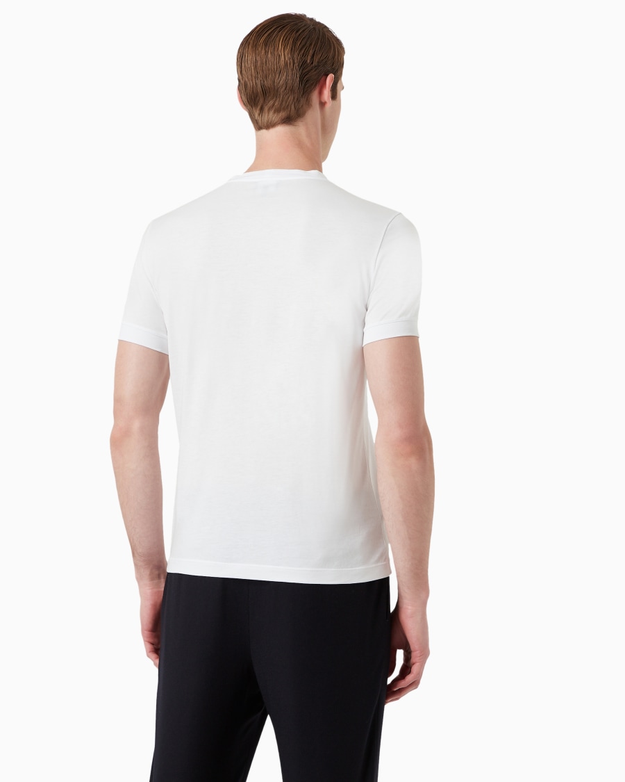 The world of armani T-SHIRT GIROCOLLO BORGONUOVO 11 IN JERSEY DI COTONE PIMA Novità