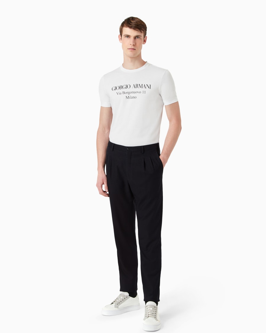 The world of armani T-SHIRT GIROCOLLO BORGONUOVO 11 IN JERSEY DI COTONE PIMA Novità