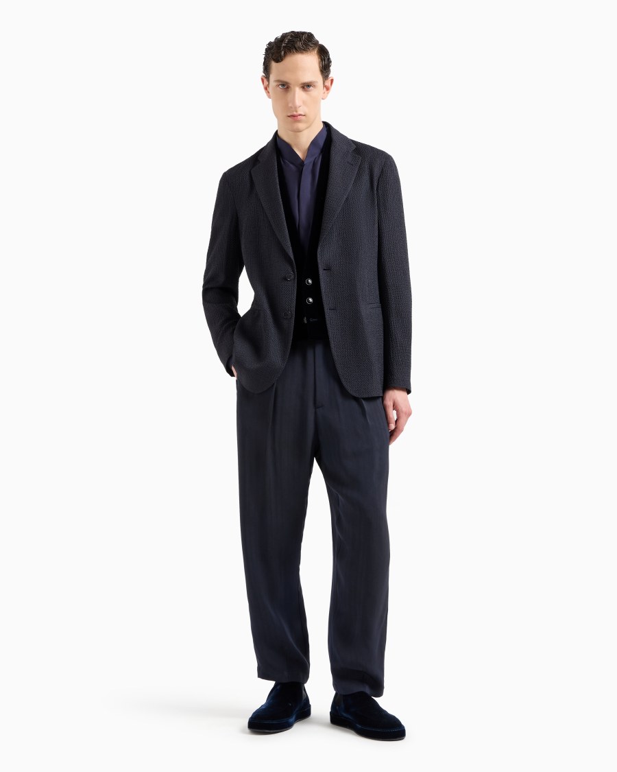 The world of armani GIACCA MONOPETTO IN MISTO CUPRO EFFETTO MESH Sconto