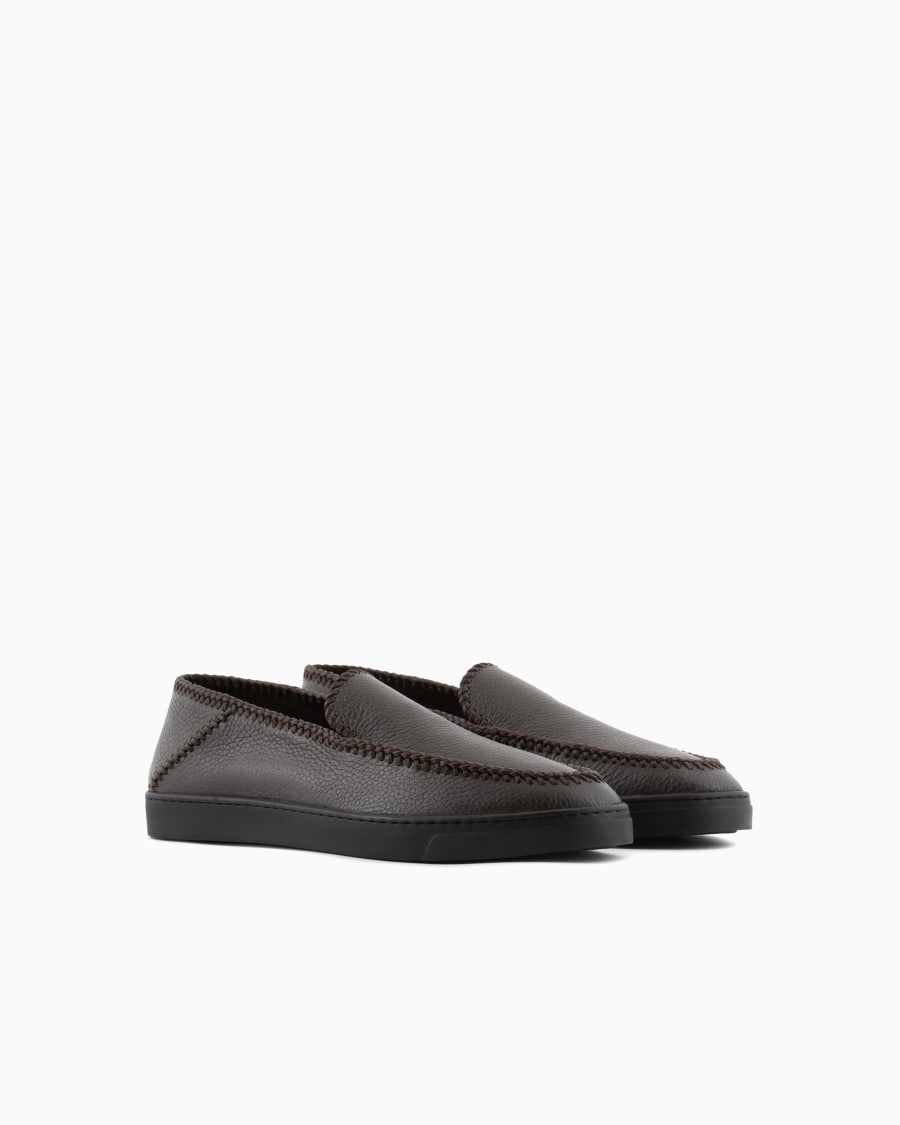 The world of armani GALLERIA 3 SLIP-ON IN CERVO CON INFILATURE Outlet