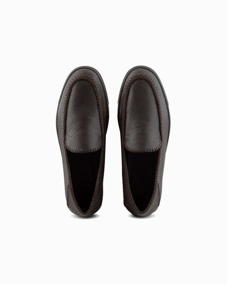 The world of armani GALLERIA 3 SLIP-ON IN CERVO CON INFILATURE Outlet
