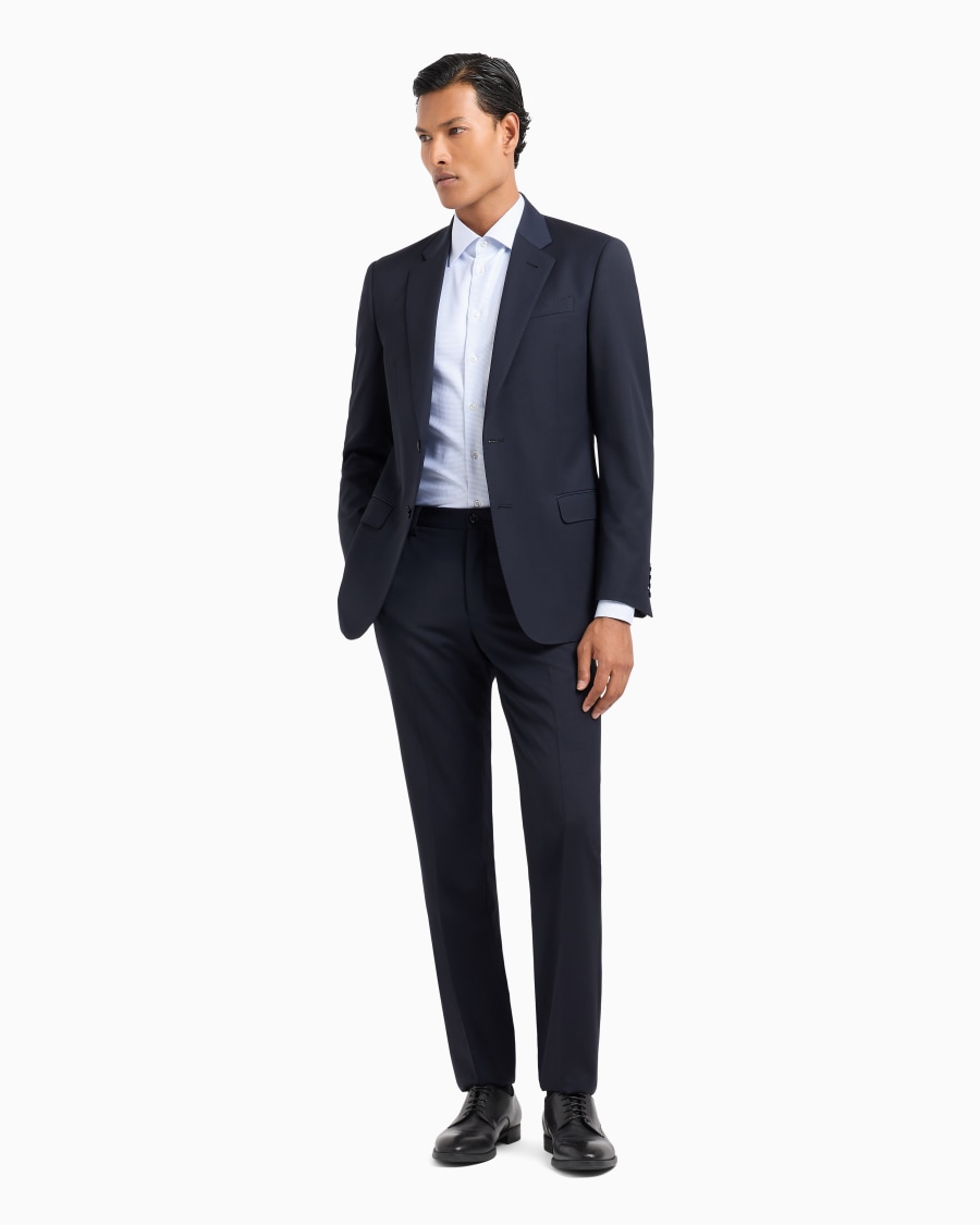 The world of armani CAMICIA REGULAR FIT IN COTONE MICROARMATURATO Vendita Calda