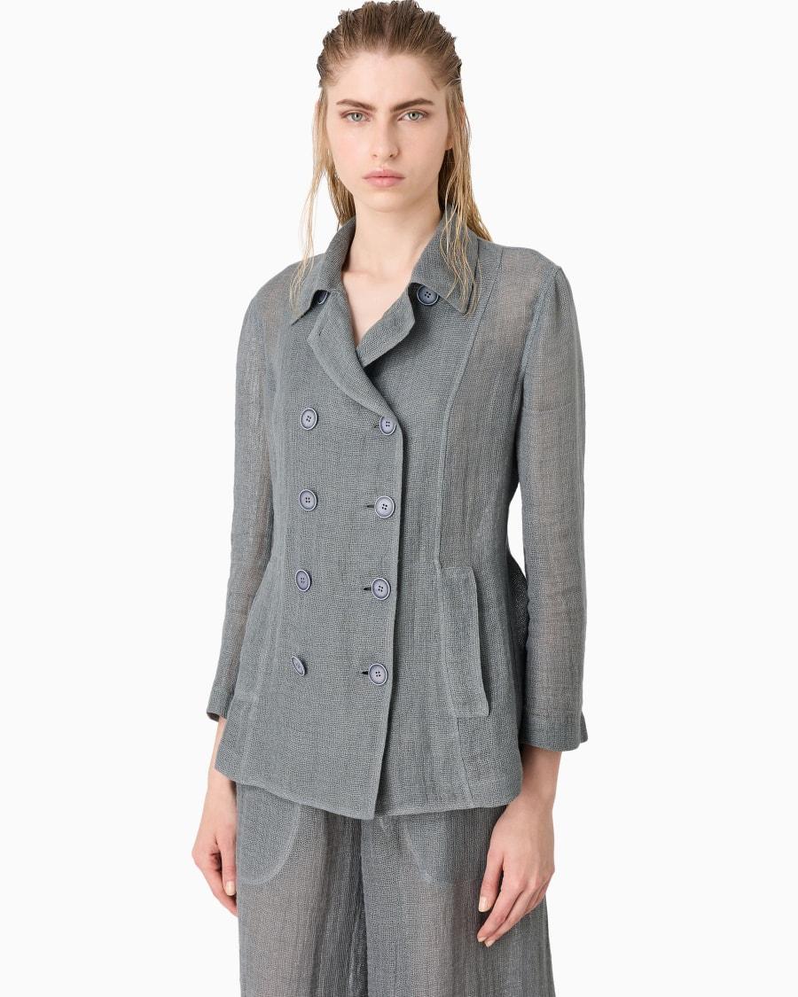 The world of armani GIACCA DOPPIOPETTO IN MISTO LINO Promozione