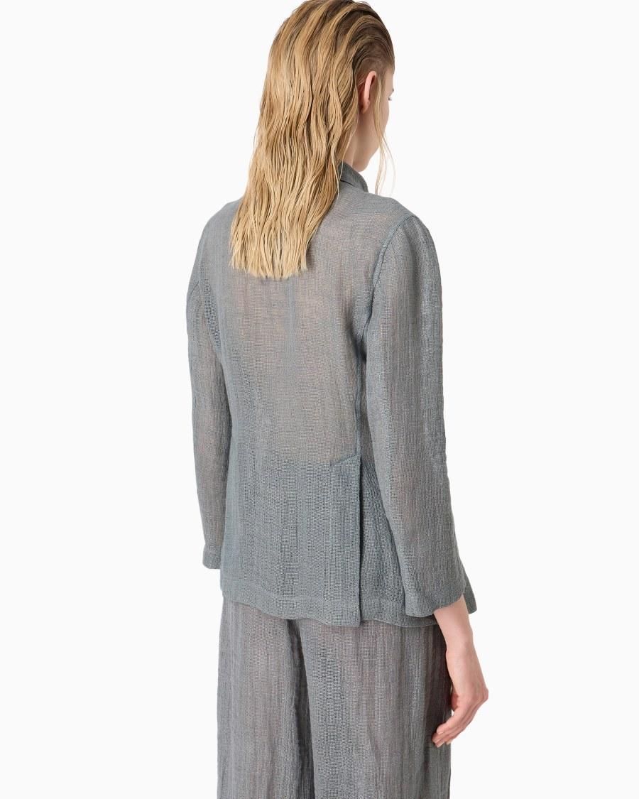 The world of armani GIACCA DOPPIOPETTO IN MISTO LINO Promozione