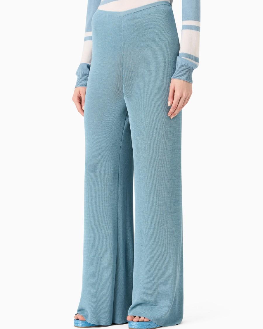 The world of armani PANTALONI IN MAGLIA DI MISTO VISCOSA Negozi Online