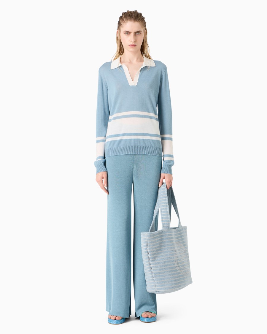 The world of armani PANTALONI IN MAGLIA DI MISTO VISCOSA Negozi Online