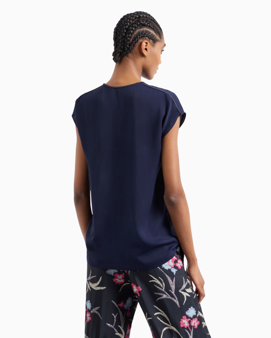 The world of armani BLUSA IN DOPPIA GEORGETTE DI SETA Acquista Ora
