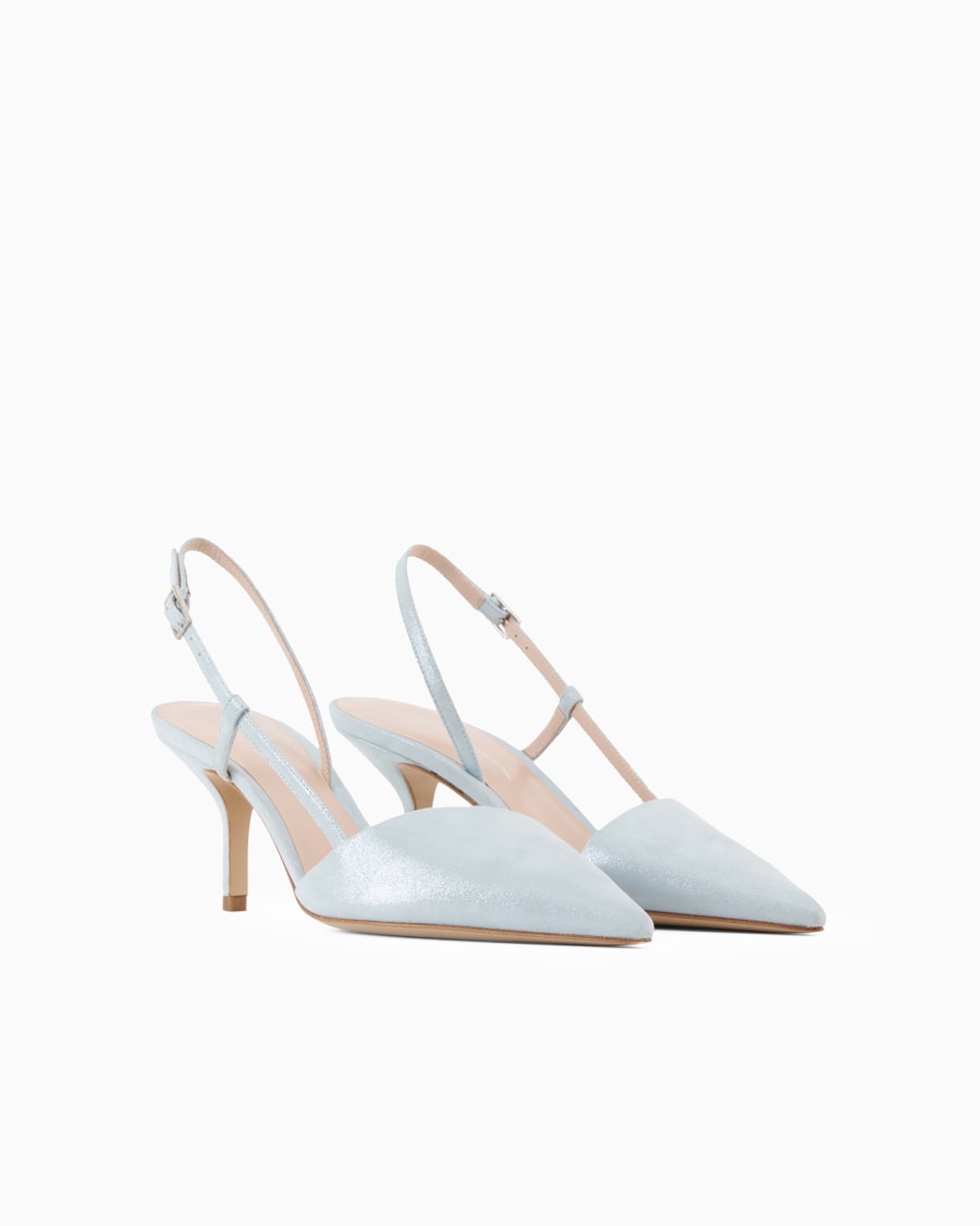 The world of armani SLINGBACK IN PELLE SCAMOSCIATA LAMINATA Shopping Online