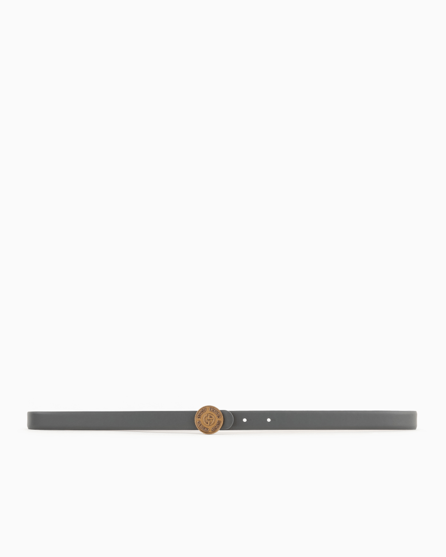 The world of armani CINTURA SOTTILE IN PELLE CON ARDIGLIONE TONDO Sottocosto