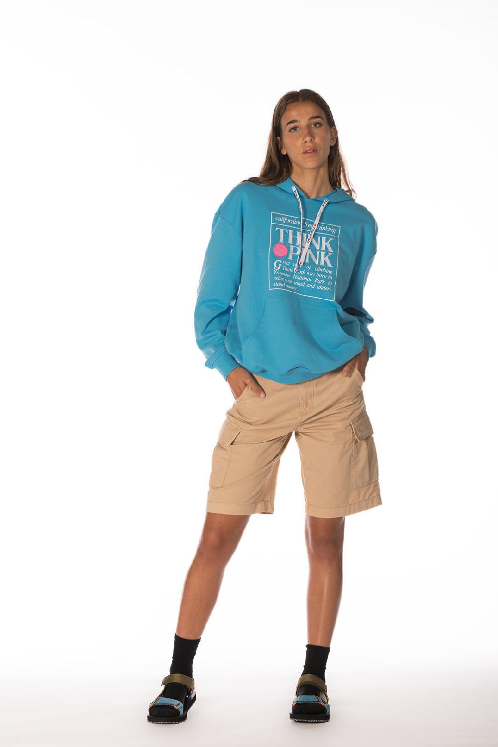 Think Pink Felpa unisex con Cappuccio tpm250s24 Nuovo