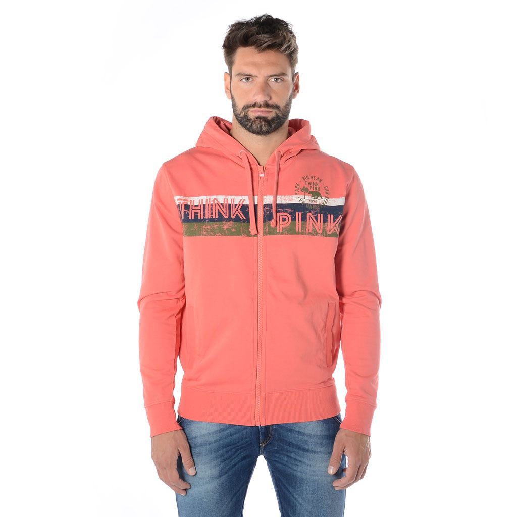 Think Pink Felpa Uomo Zip e Cappuccio ss1906 Presa