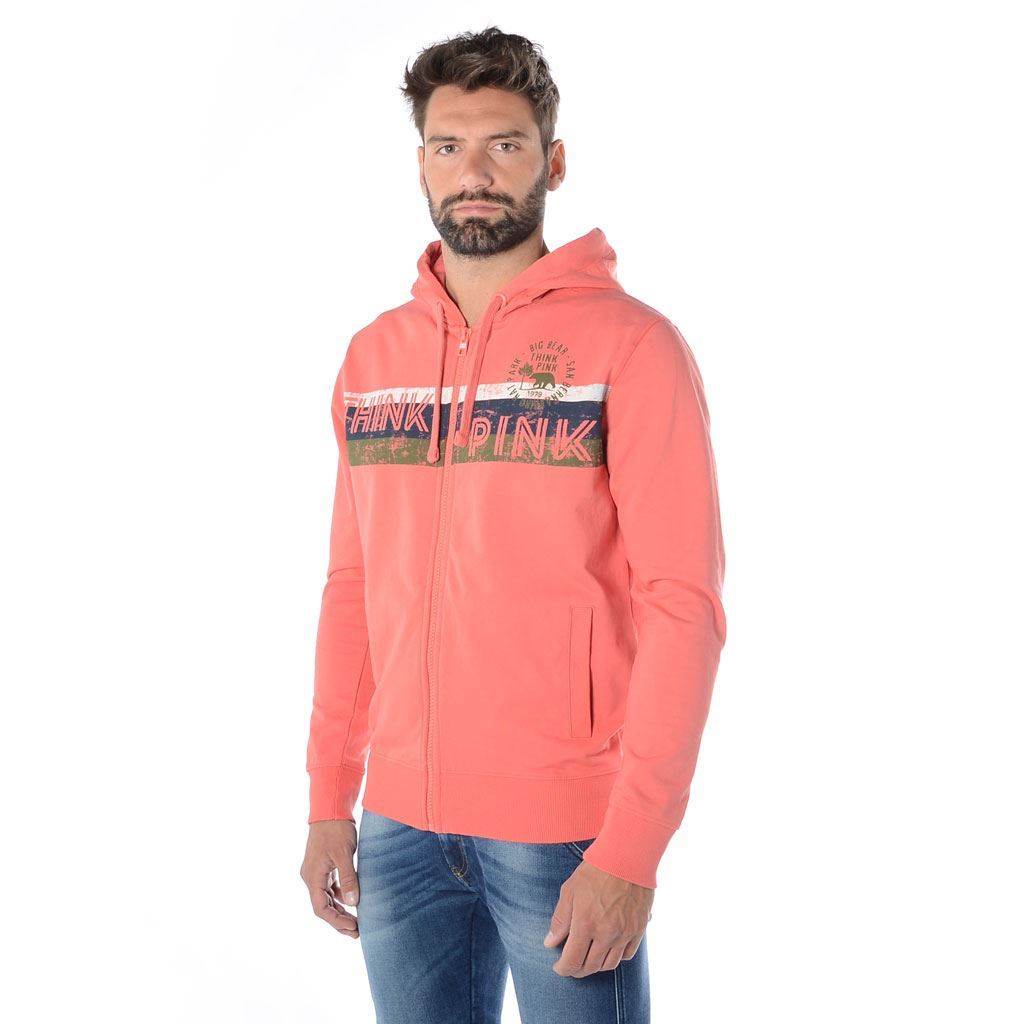 Think Pink Felpa Uomo Zip e Cappuccio ss1906 Presa