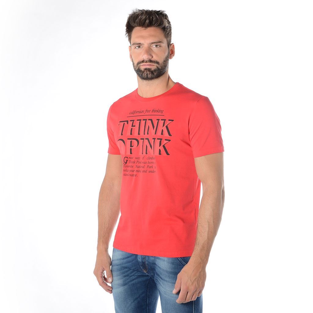 Think Pink T-shirt Uomo Manica Corta ss1900 Offerta