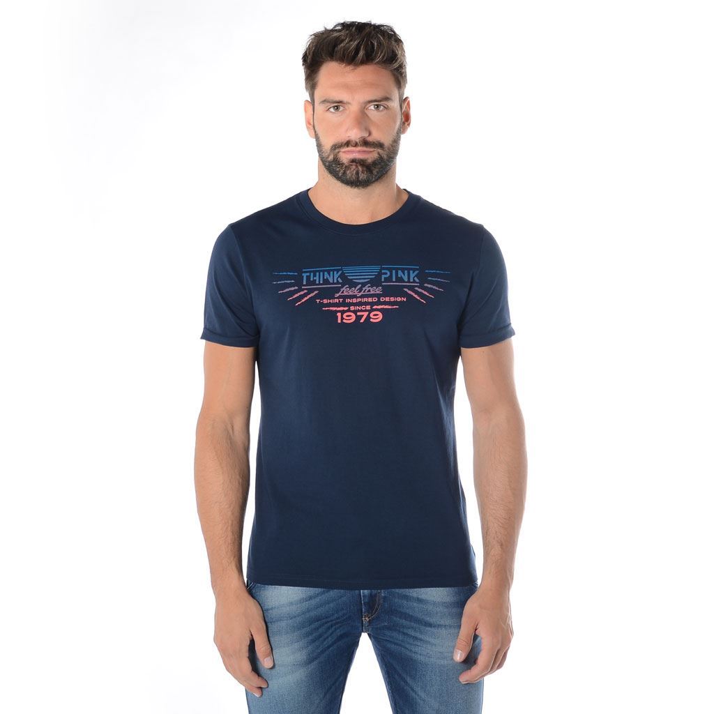 Think Pink T-shirt Uomo Manica Corta ss1902 Economico